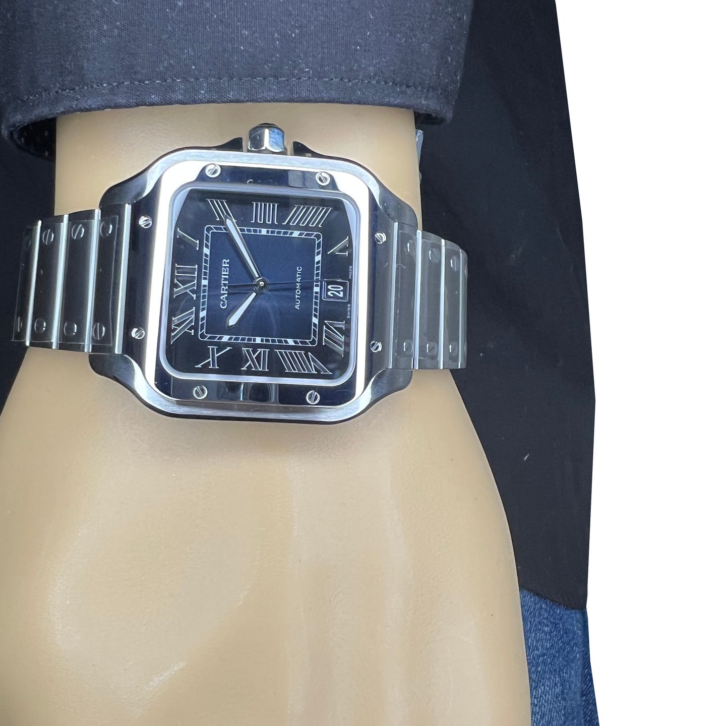 Cartier Santos WSSA0030 (2024) - Blauw wijzerplaat 40mm Staal (7/8)