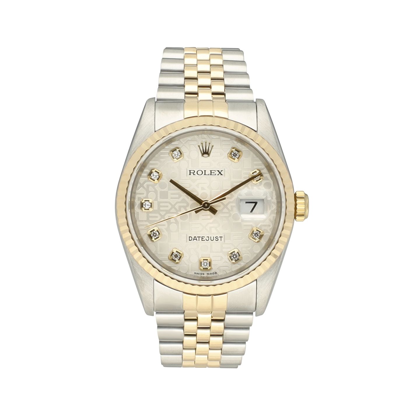 Rolex Datejust 36 16233 (1996) - Silver dial 36 mm Gold/Steel case (3/8)