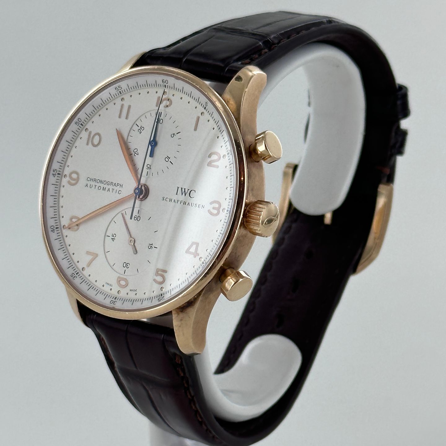 IWC Portuguese Chronograph IW371402 (2011) - Silver dial 41 mm Rose Gold case (3/7)