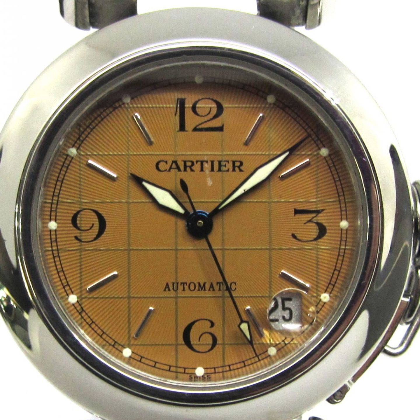 Cartier Pasha C 2324 (Onbekend (willekeurig serienummer)) - Geel wijzerplaat 35mm Staal (1/6)