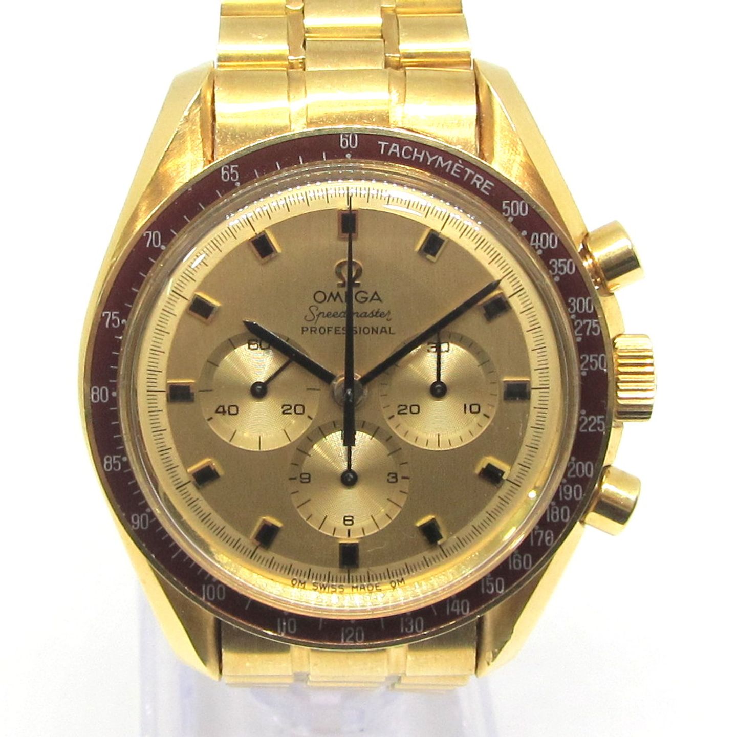 Omega Speedmaster Professional Moonwatch 145.022 (1973) - Gold dial 42 mm Yellow Gold case (1/6)
