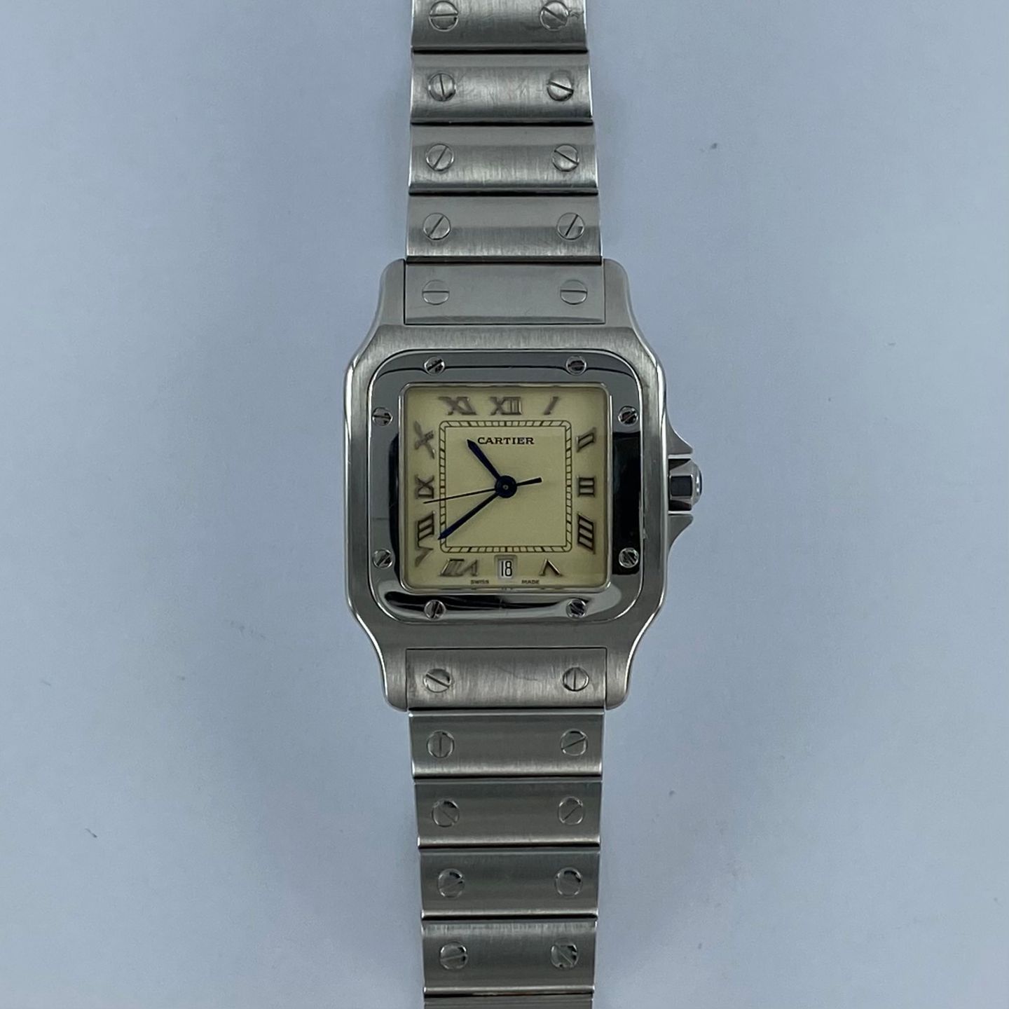 Cartier Santos Galbée 1564 (Onbekend (willekeurig serienummer)) - Beige wijzerplaat 29mm Staal (5/6)