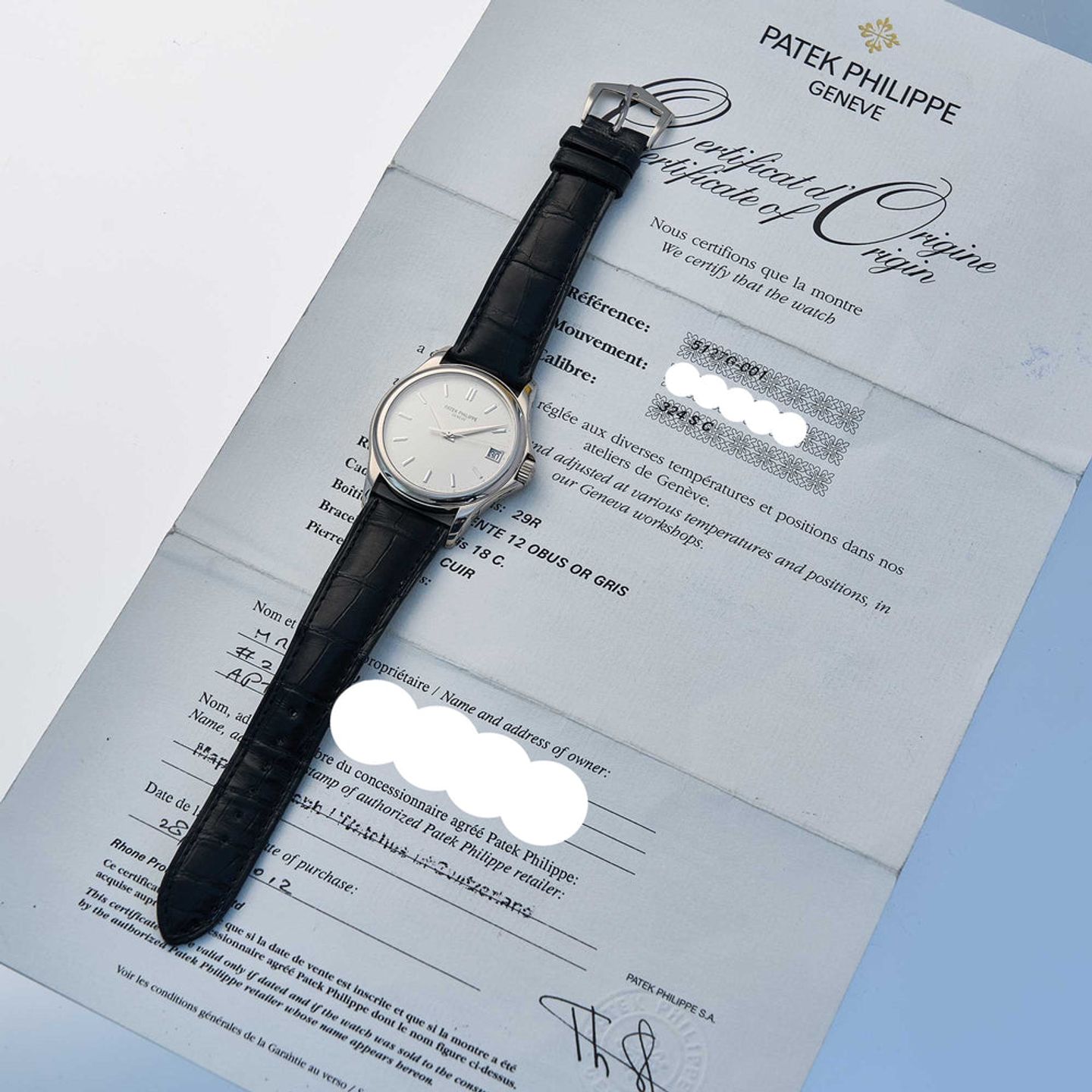 Patek Philippe Calatrava 5127G-001 (2012) - Silver dial 37 mm White Gold case (6/6)