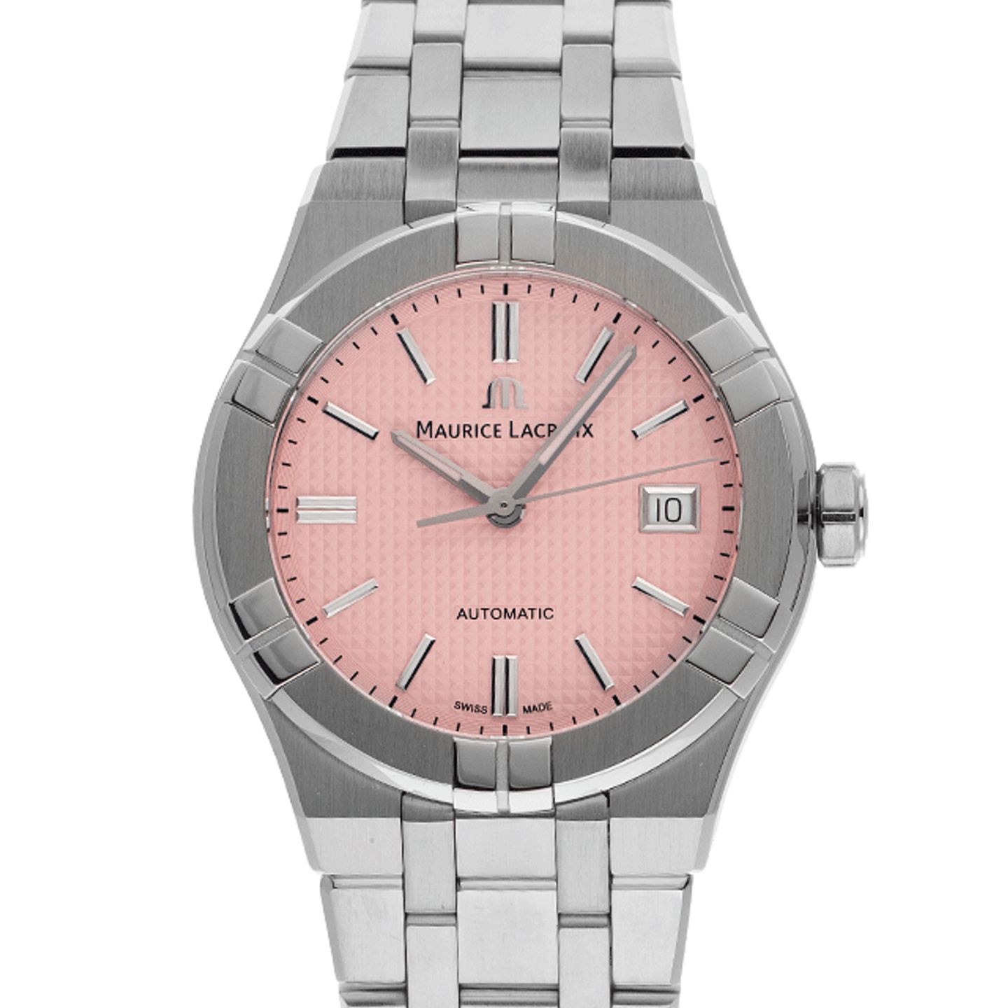 Maurice Lacroix Aikon AI6007-SS00F-530-E (Unknown (random serial)) - Pink dial 39 mm Steel case (7/7)