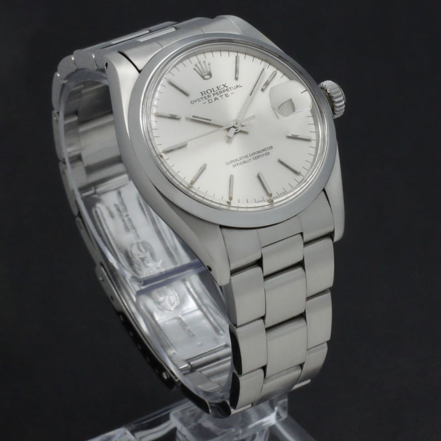 Rolex Oyster Perpetual Date 1500 (1975) - Zilver wijzerplaat 34mm Staal (3/7)