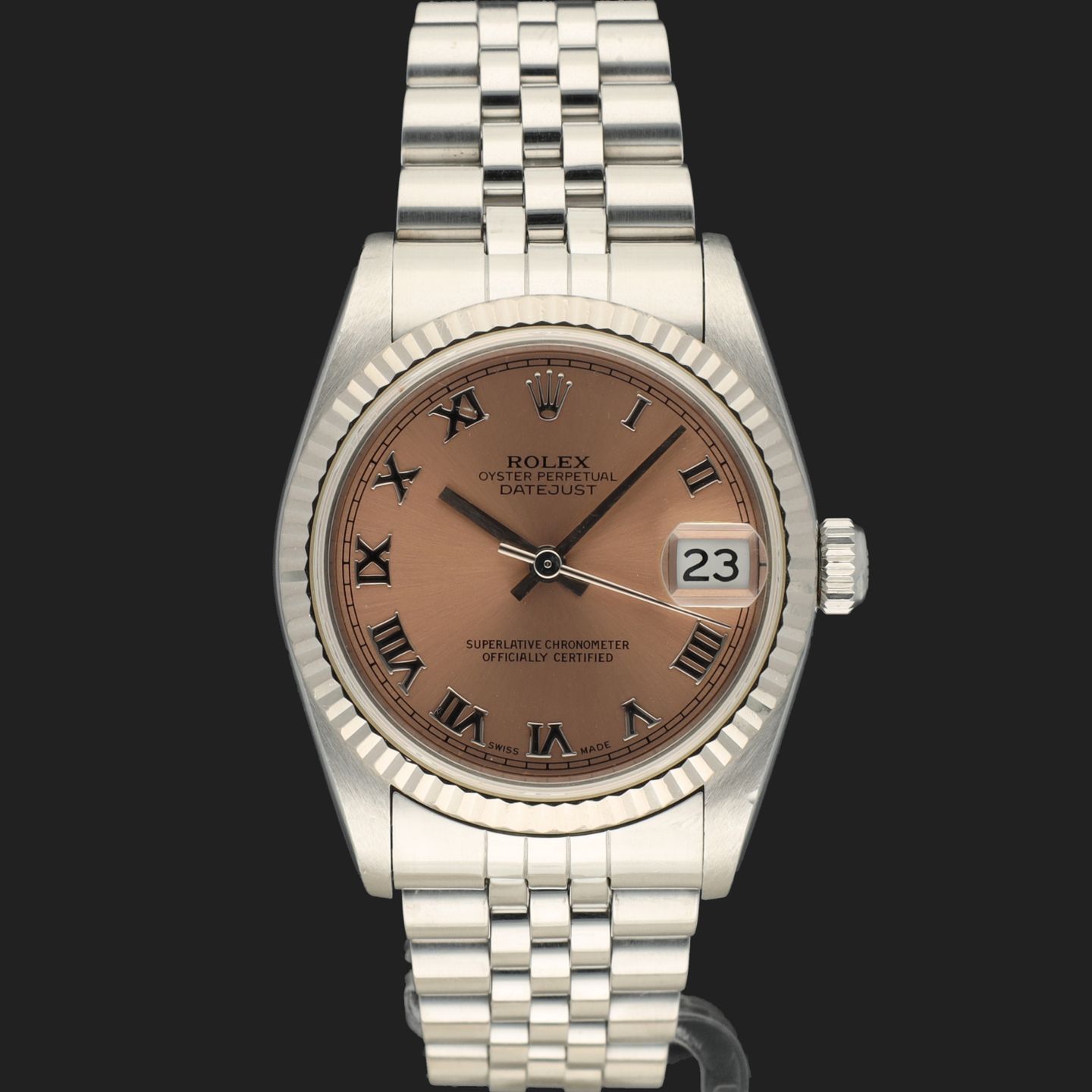 Rolex Datejust 31 68274 (1999) - Pink dial 31 mm Steel case (3/8)