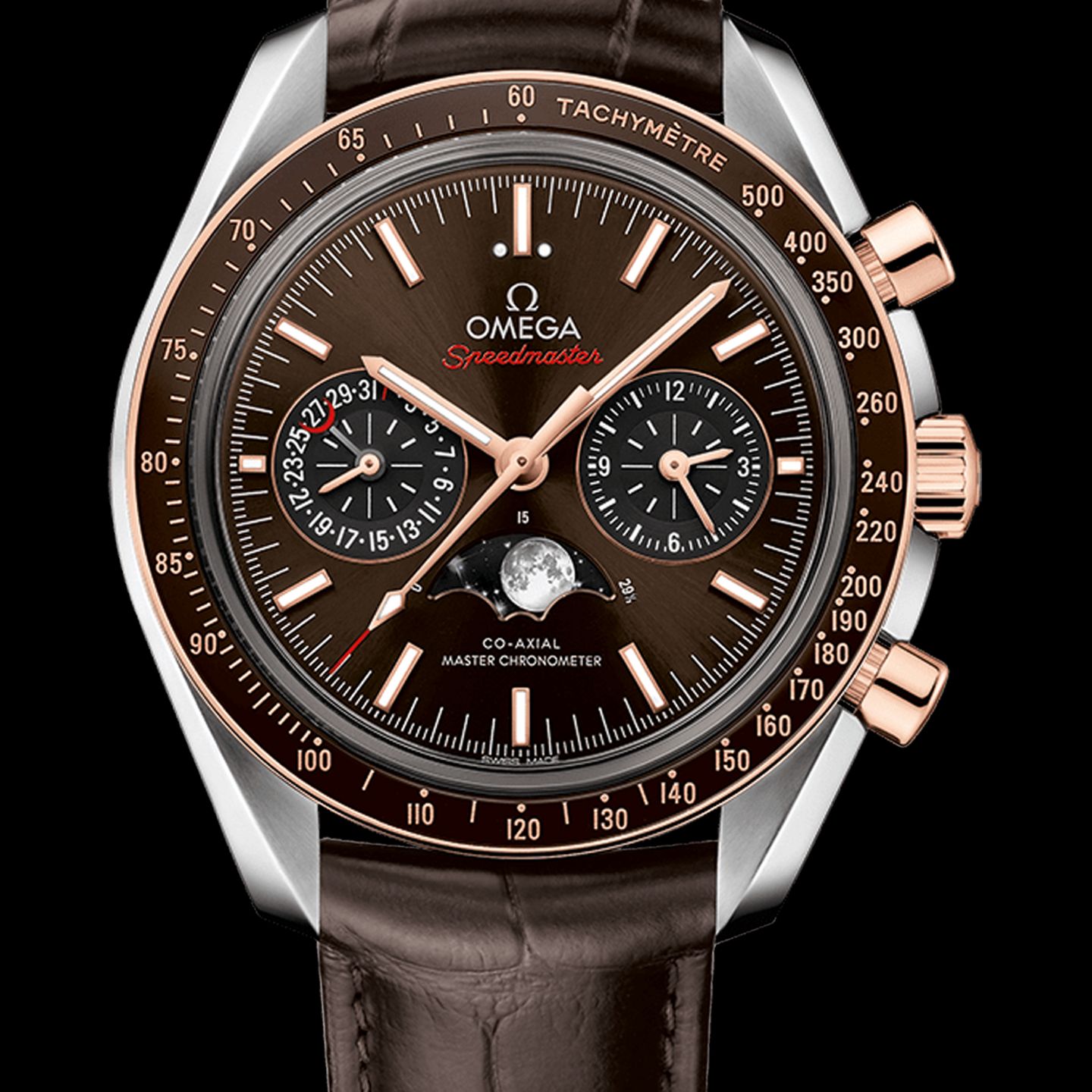 Omega Speedmaster Professional Moonwatch Moonphase 304.23.44.52.13.001 (2022) - Brown dial 44 mm Gold/Steel case (2/2)