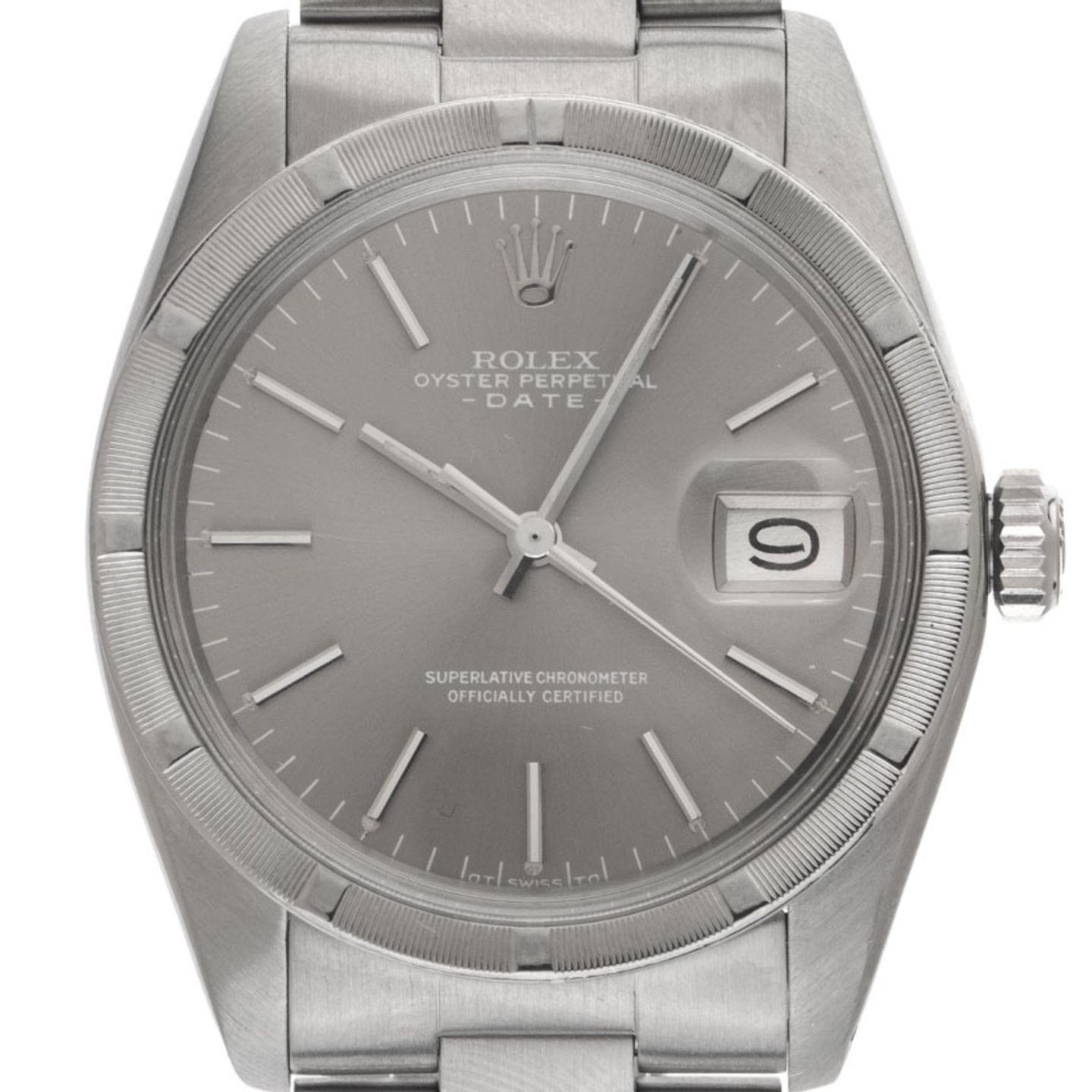 Rolex Oyster Perpetual Date 1501 (1975) - 34mm Staal (1/8)