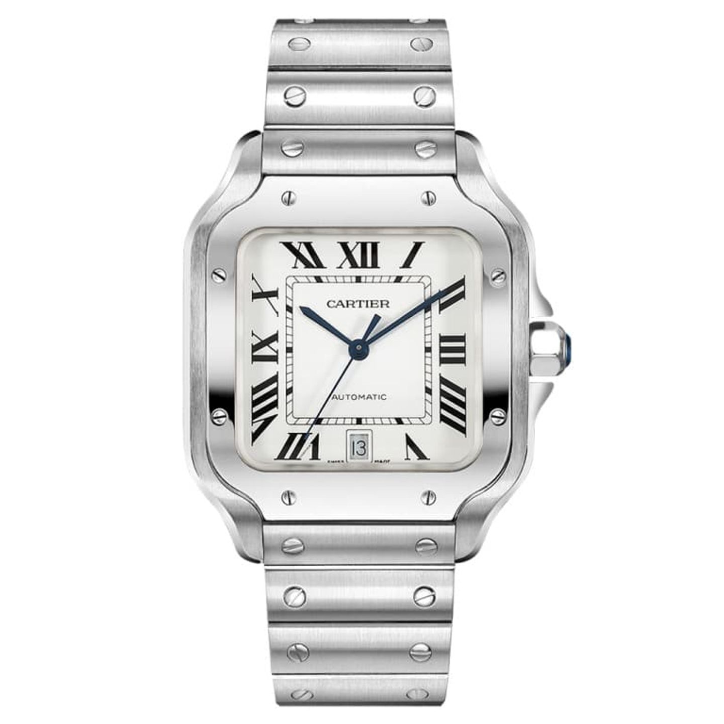 Cartier Santos WSSA0018 (2024) - Zilver wijzerplaat 48mm Staal (1/1)