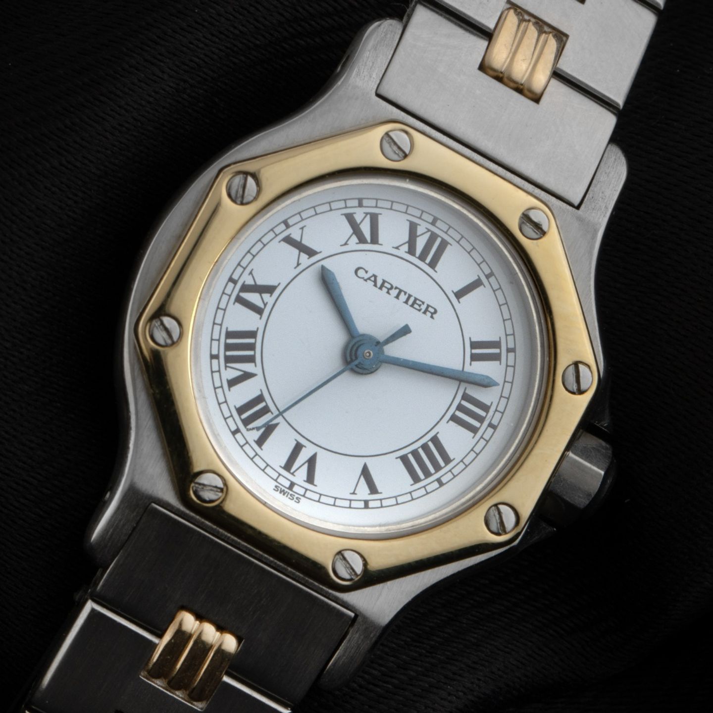 Cartier Santos 187903 (1985) - White dial 25 mm Steel case (3/8)