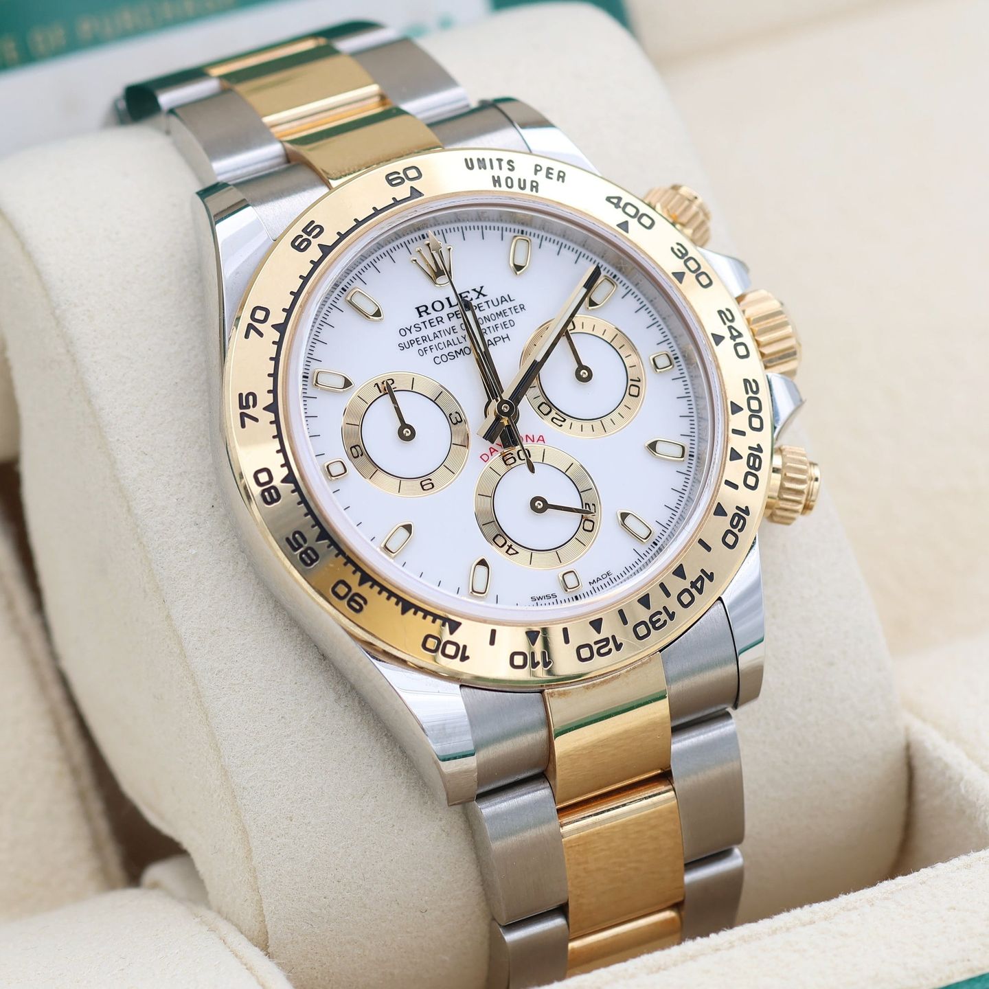 Rolex Daytona 116503 (Onbekend (willekeurig serienummer)) - Wit wijzerplaat 40mm Goud/Staal (2/8)