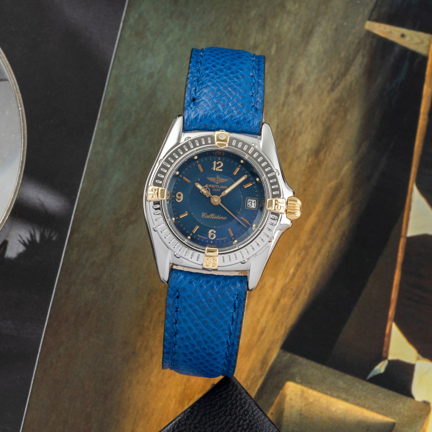 Breitling Callistino B52045 (1995) - Blauw wijzerplaat 28mm Staal (1/8)