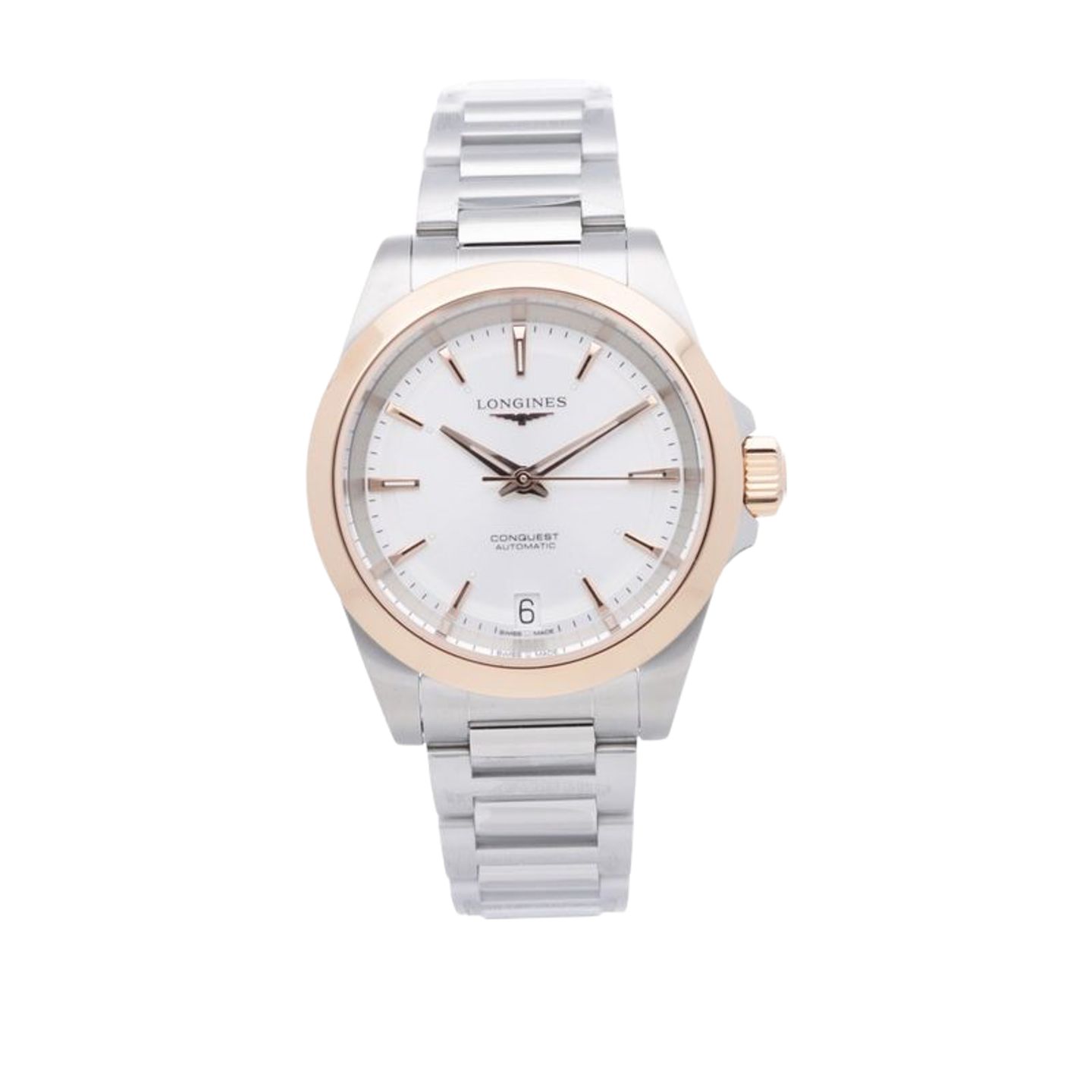 Longines Conquest L3.430.5.72.6 (2025) - Silver dial 34 mm Gold/Steel case (1/7)