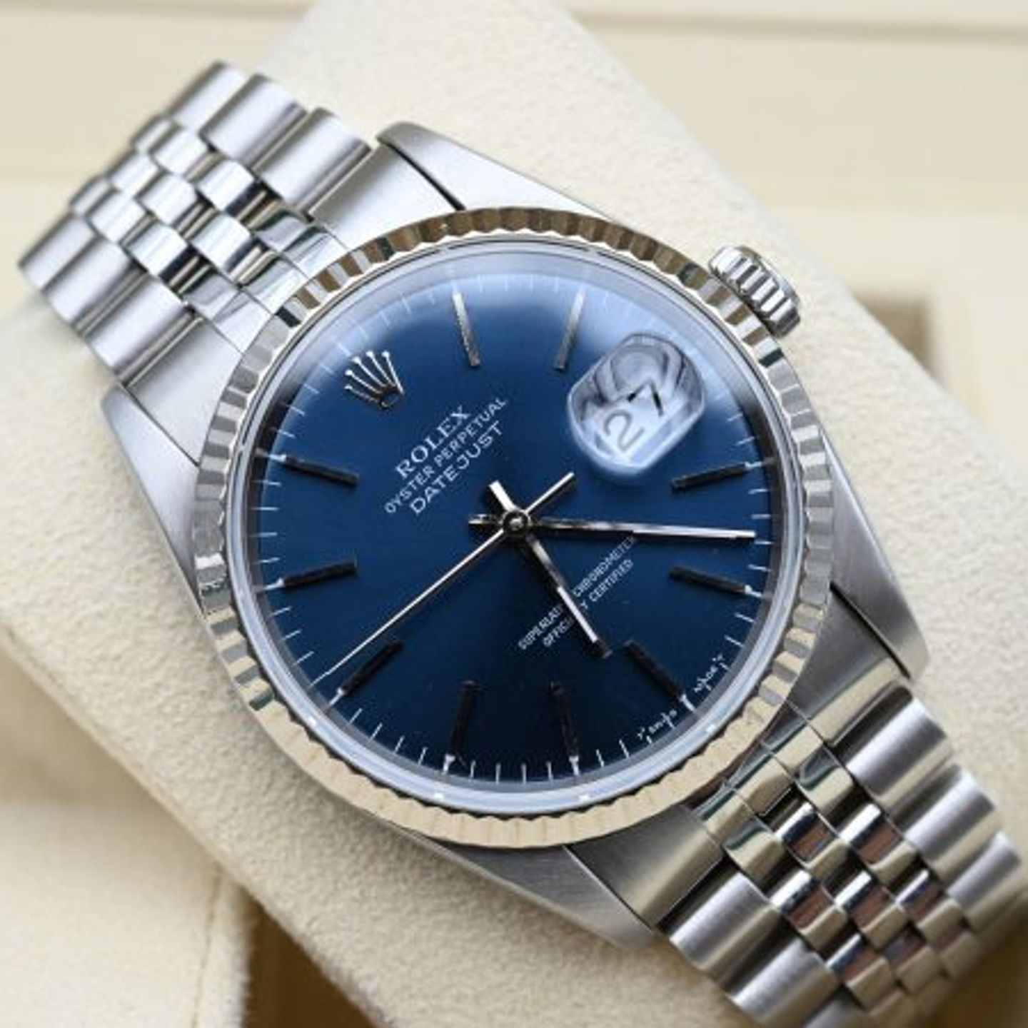 Rolex Datejust 36 16234 (1993) - Blauw wijzerplaat 36mm Staal (1/8)