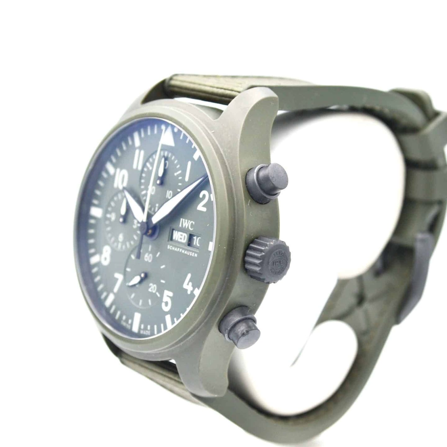 IWC Pilot Chronograph Top Gun IW389106 (2022) - Groen wijzerplaat 45mm Titanium (2/7)