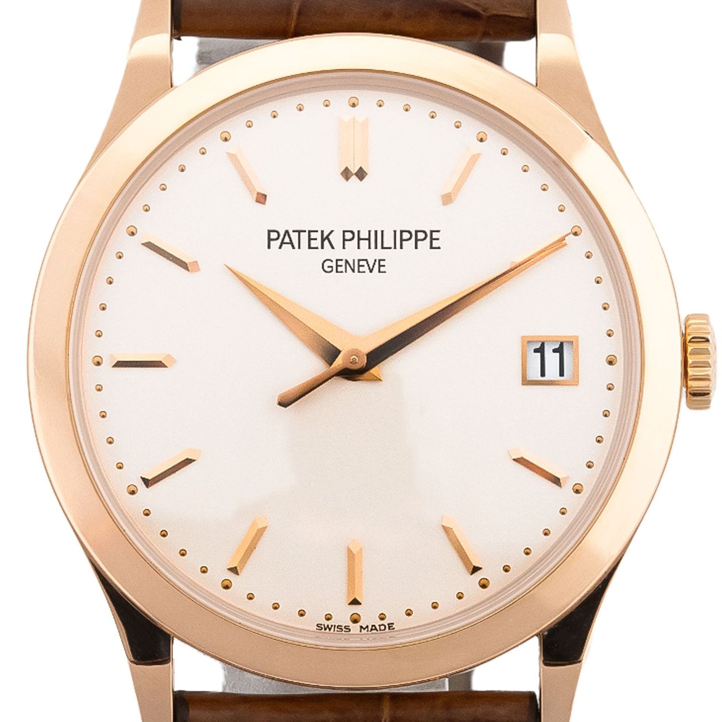 Patek Philippe Calatrava 5296R-010 (2012) - Zilver wijzerplaat 38mm Roségoud (2/6)