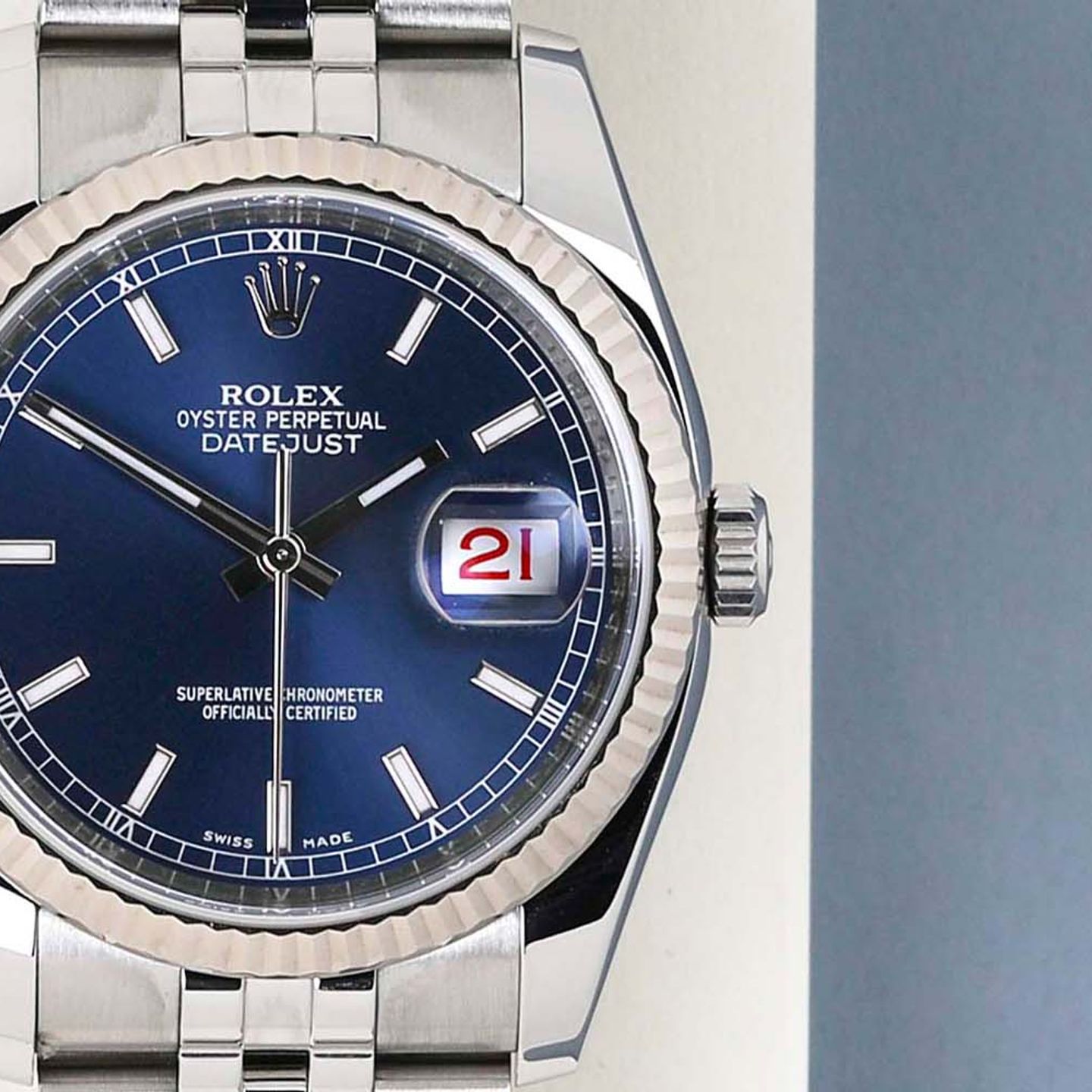 Rolex Datejust 36 116234 (2013) - Blauw wijzerplaat 36mm Staal (5/7)