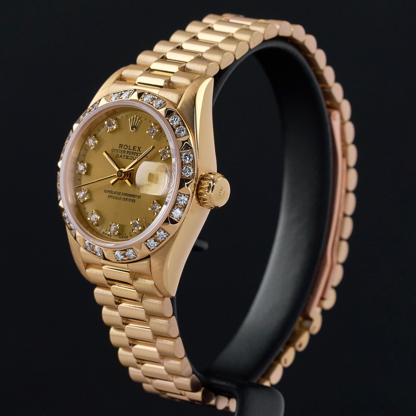 Rolex Lady-Datejust 69258 (1994) - Champagne dial 26 mm Yellow Gold case (4/8)