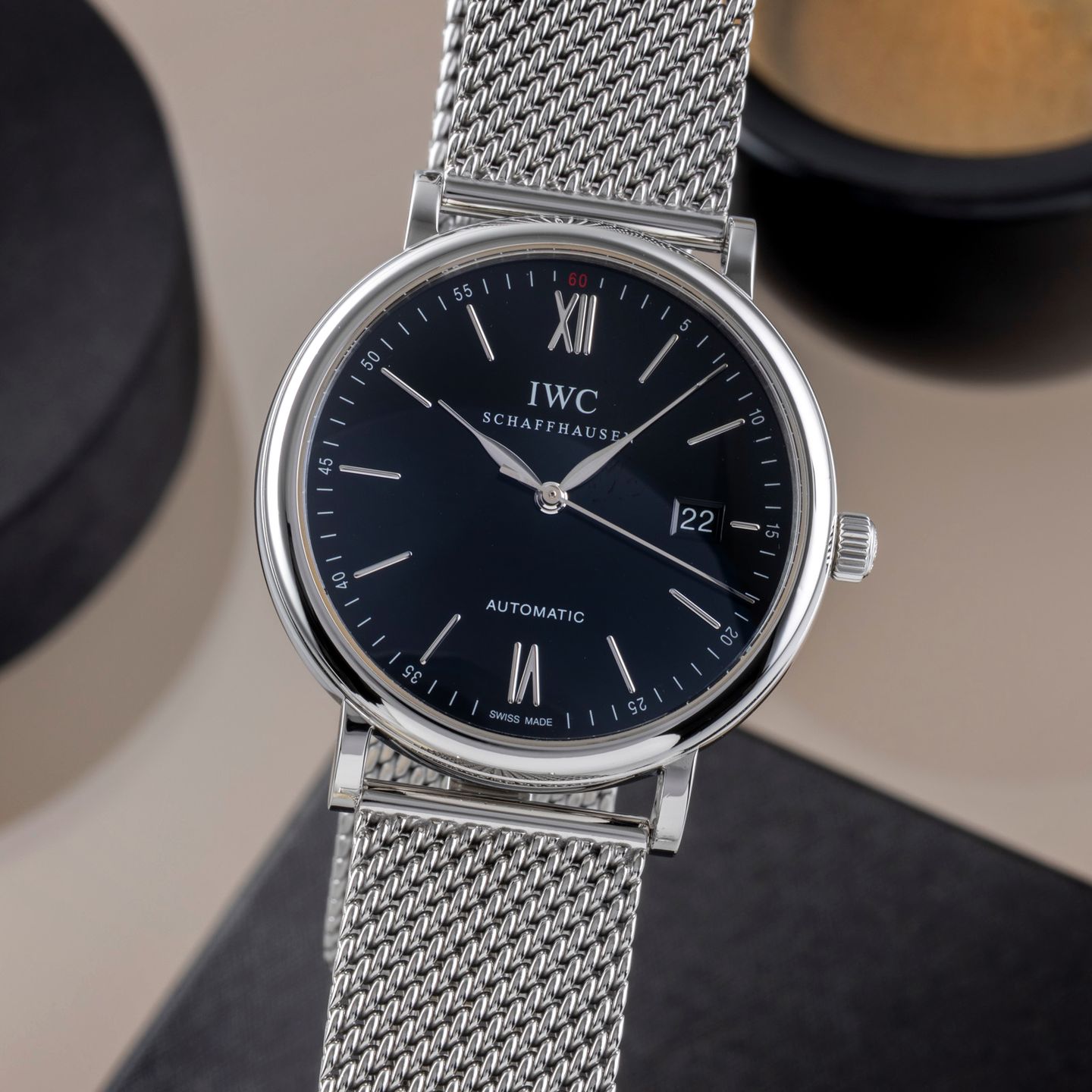 IWC Portofino Automatic IW356502 (2012) - Zwart wijzerplaat 40mm Staal (3/8)