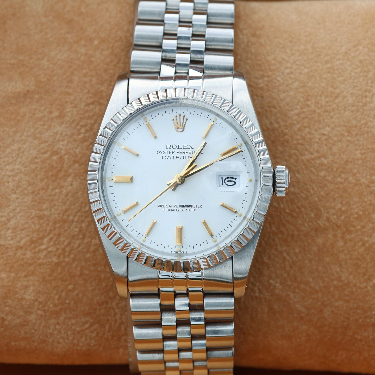 Rolex Datejust 36 16030 (Unknown (random serial)) - White dial 36 mm Steel case (1/8)
