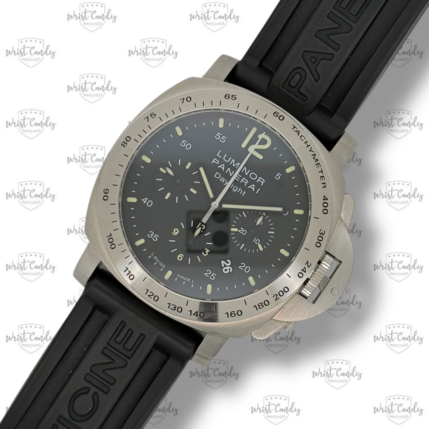 Panerai Luminor Chrono PAM00250 (2010) - Black dial 44 mm Steel case (4/8)