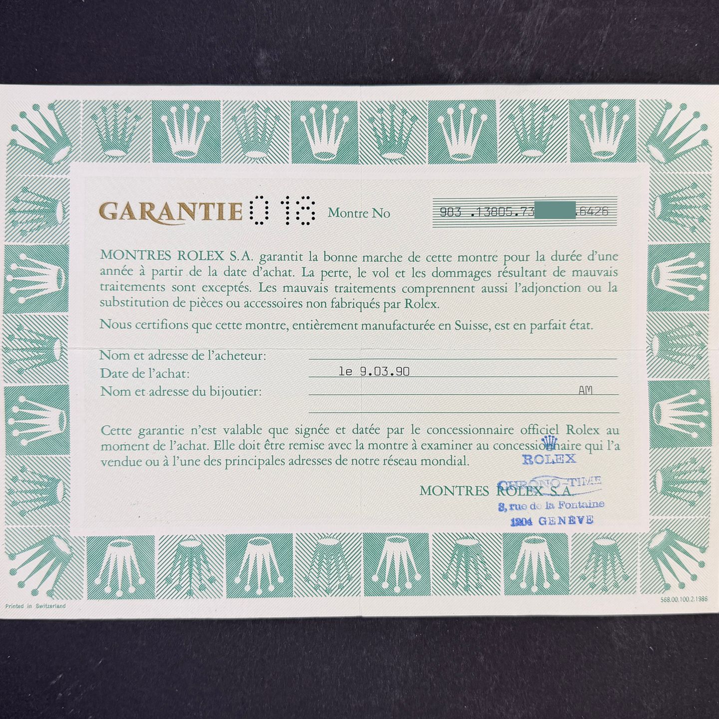 Rolex Oyster Precision 6426 (1982) - 34mm (3/8)