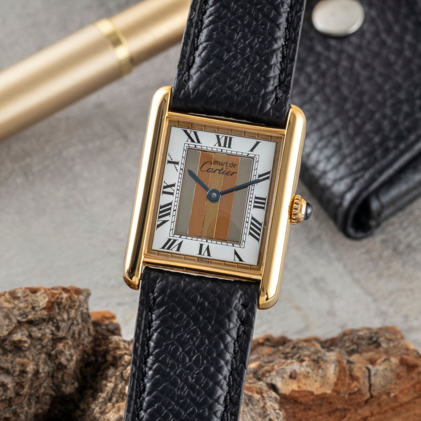 Cartier Tank Vermeil 590005 (1990) - Multi-colour dial 23 mm Silver case (3/8)