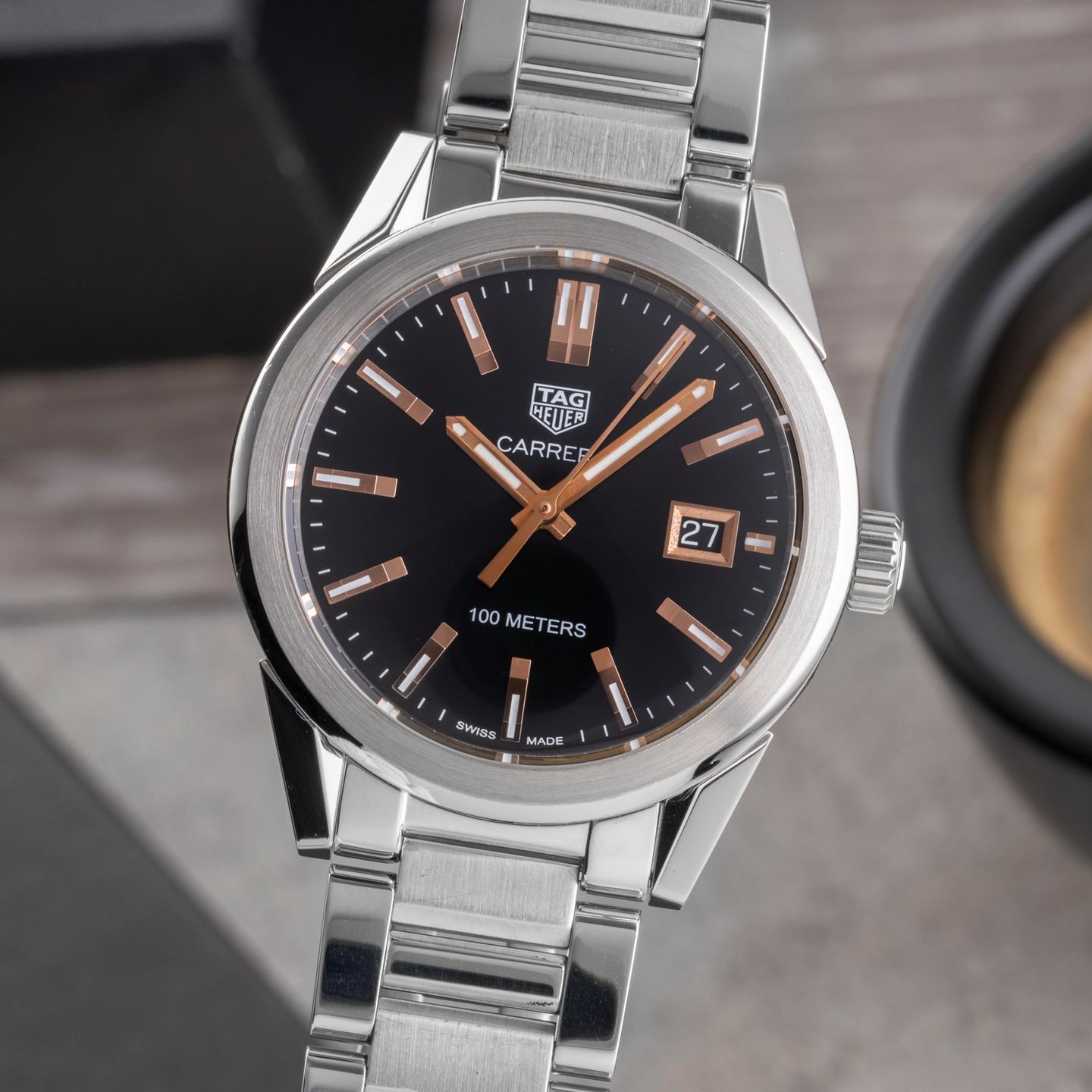 TAG Heuer Carrera WBG1311 (Unknown (random serial)) - Black dial Steel case (3/8)
