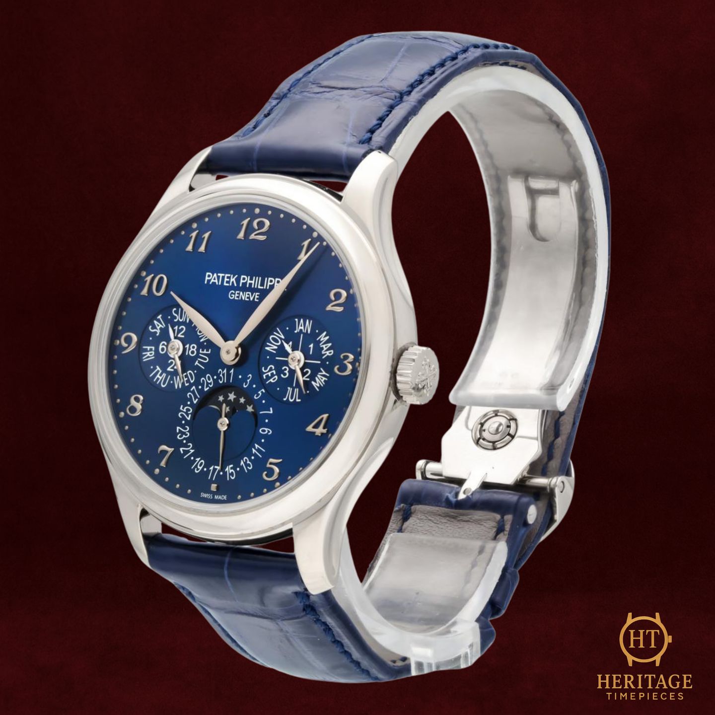 Patek Philippe Perpetual Calendar 5327G-001 (2021) - Blauw wijzerplaat 39mm Witgoud (5/8)