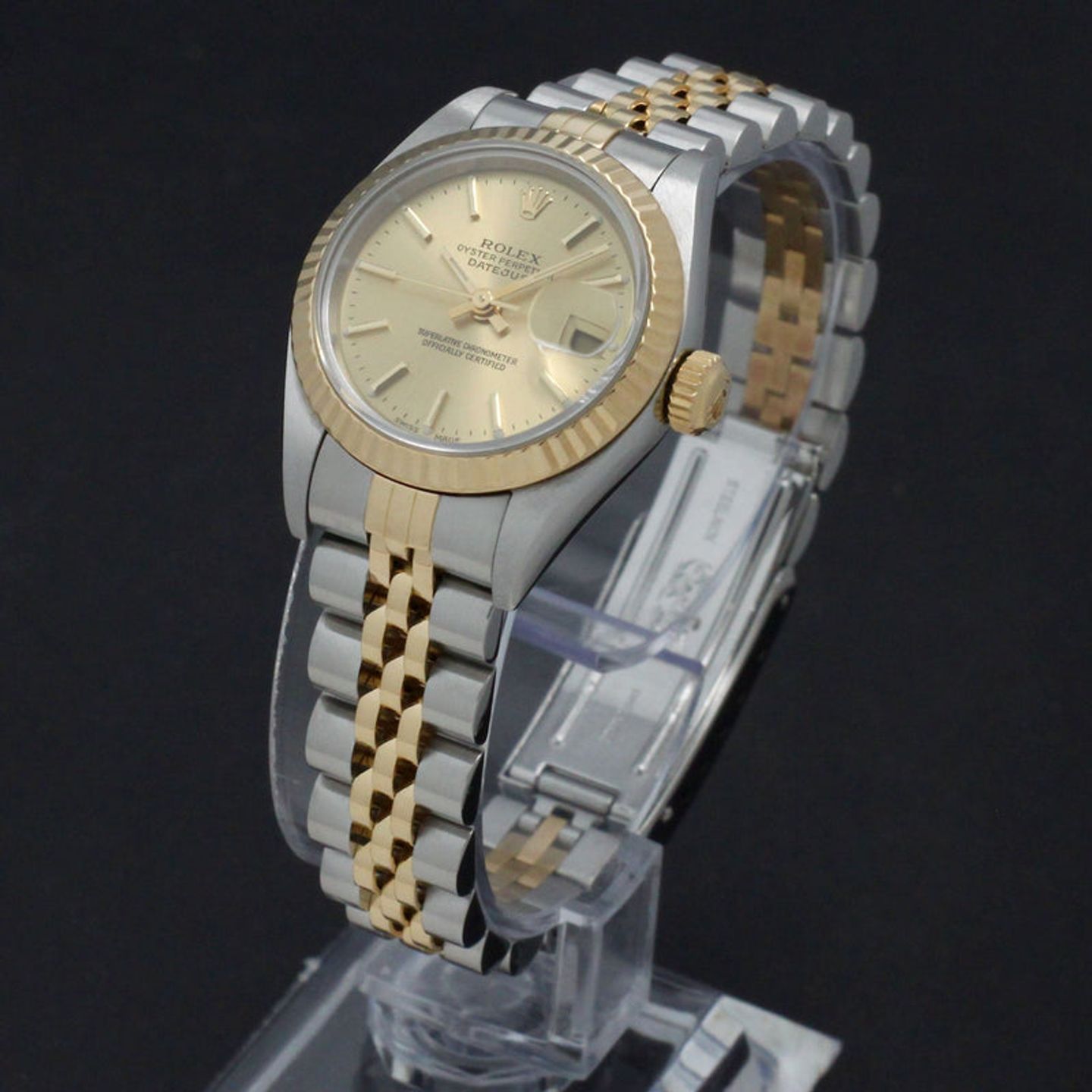 Rolex Lady-Datejust 79173 (2001) - Gold dial 26 mm Gold/Steel case (2/7)