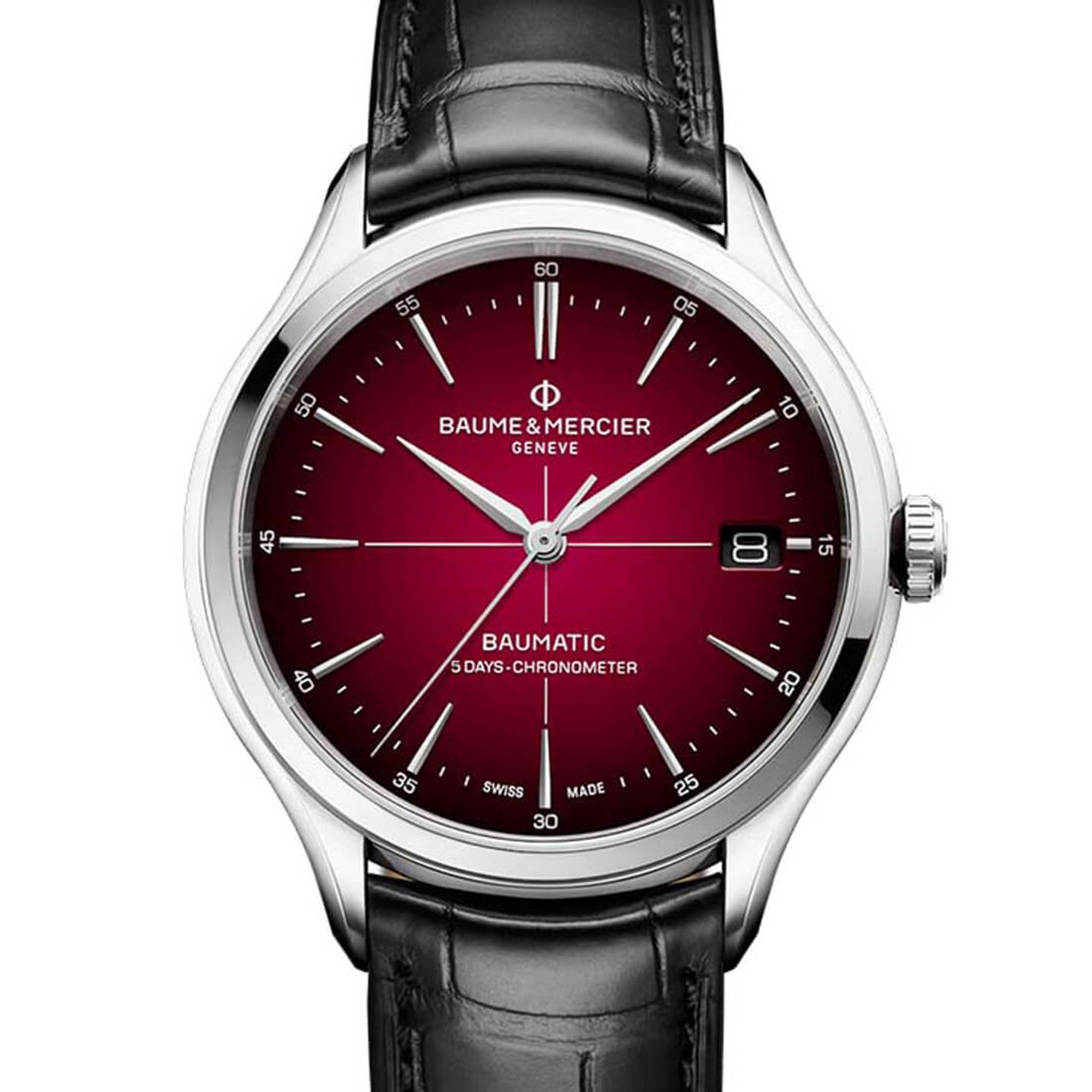 Baume & Mercier Clifton M0A10699 (2023) - Red dial 40 mm Steel case (1/3)