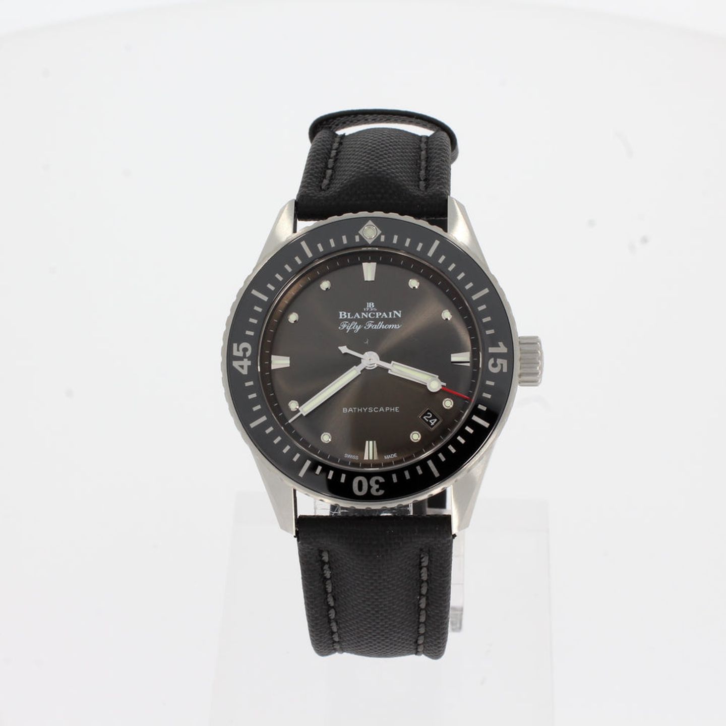 Blancpain Fifty Fathoms Bathyscaphe 5100B-1110-B52A (2024) - Grijs wijzerplaat 38mm Staal (1/4)