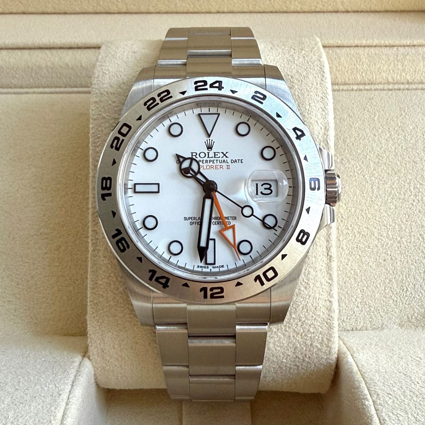 Rolex Explorer II 216570 (2012) - Wit wijzerplaat 42mm Staal (1/7)