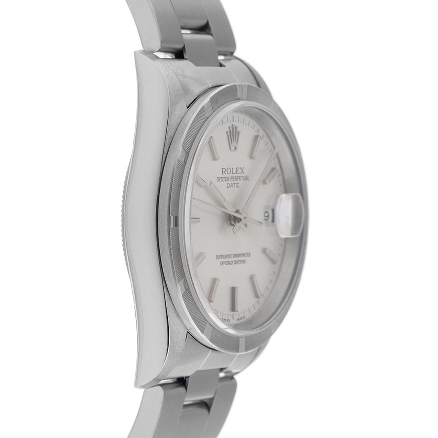 Rolex Oyster Perpetual Date 15210 (2002) - Silver dial 34 mm Steel case (5/8)