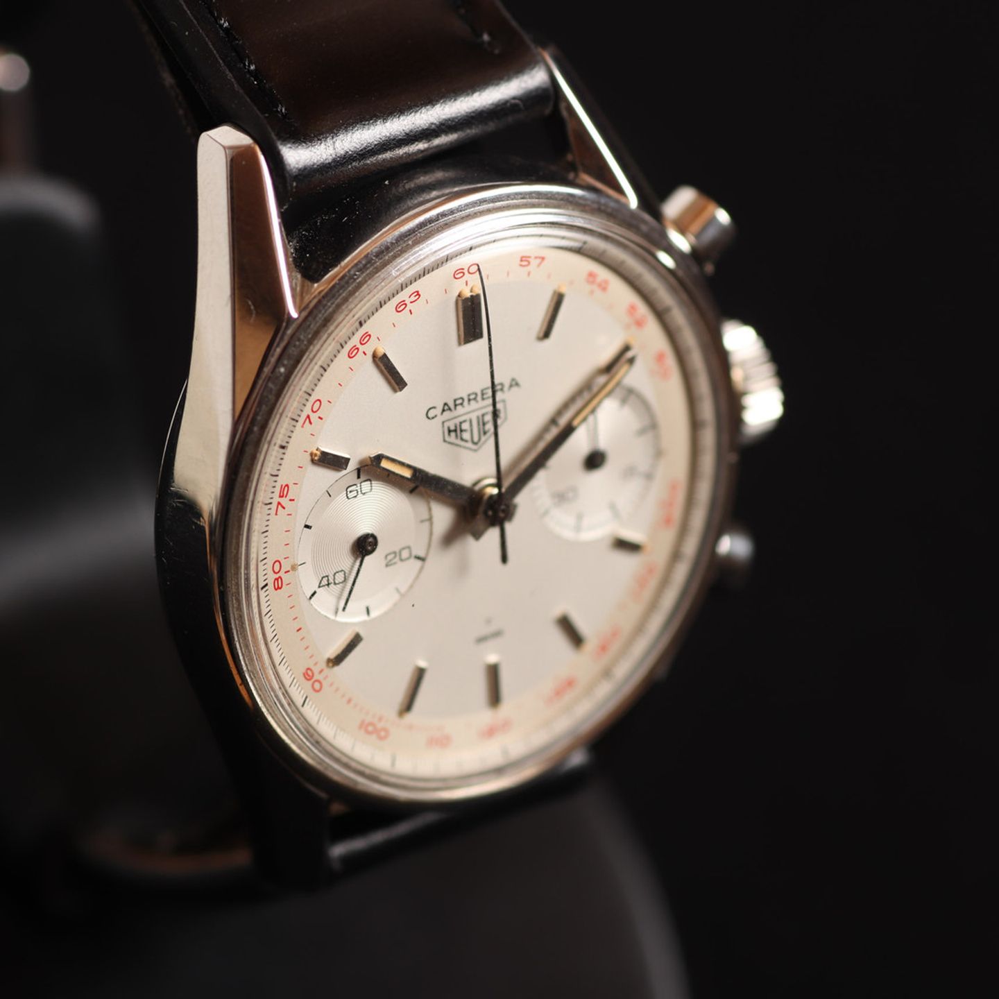 Heuer Carrera 3647t (1967) - Silver dial 36 mm Steel case (2/5)