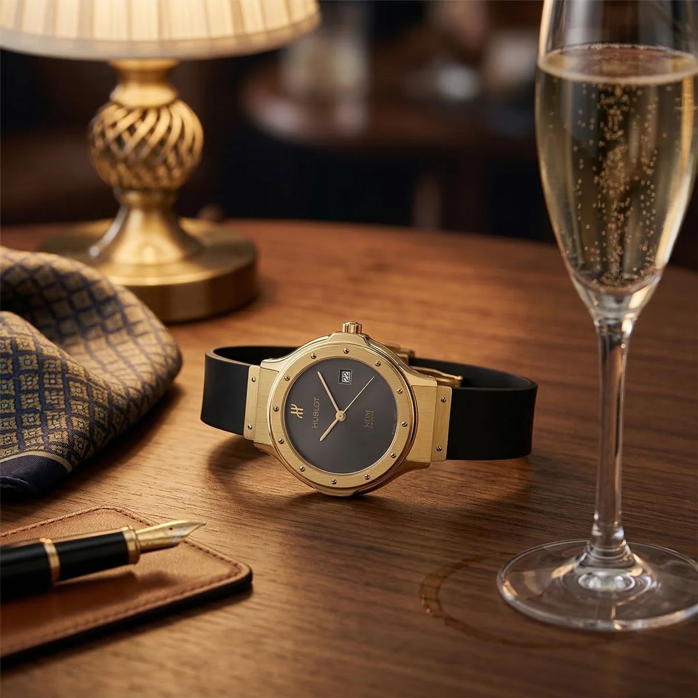 Hublot Classic 1391.3 (1999) - Zwart wijzerplaat 28mm Geelgoud (3/8)