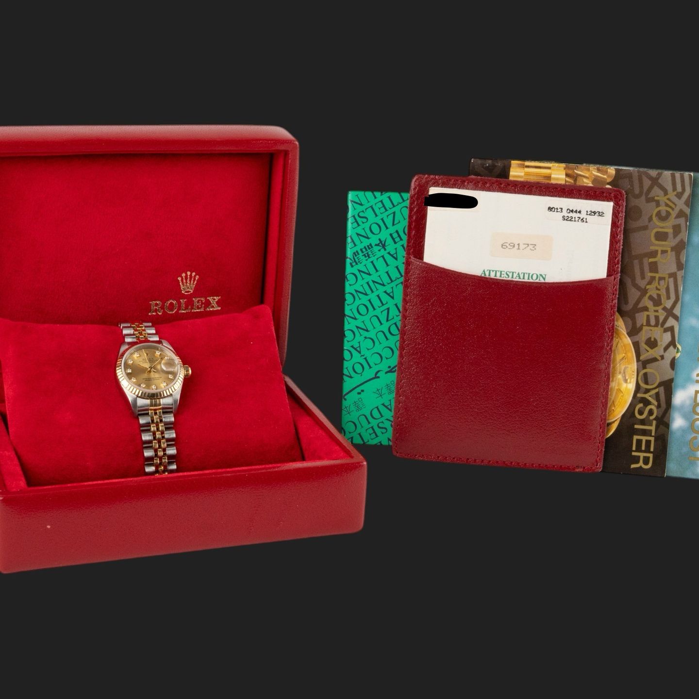 Rolex Lady-Datejust 69173 (1994) - Champagne dial 26 mm Gold/Steel case (8/8)