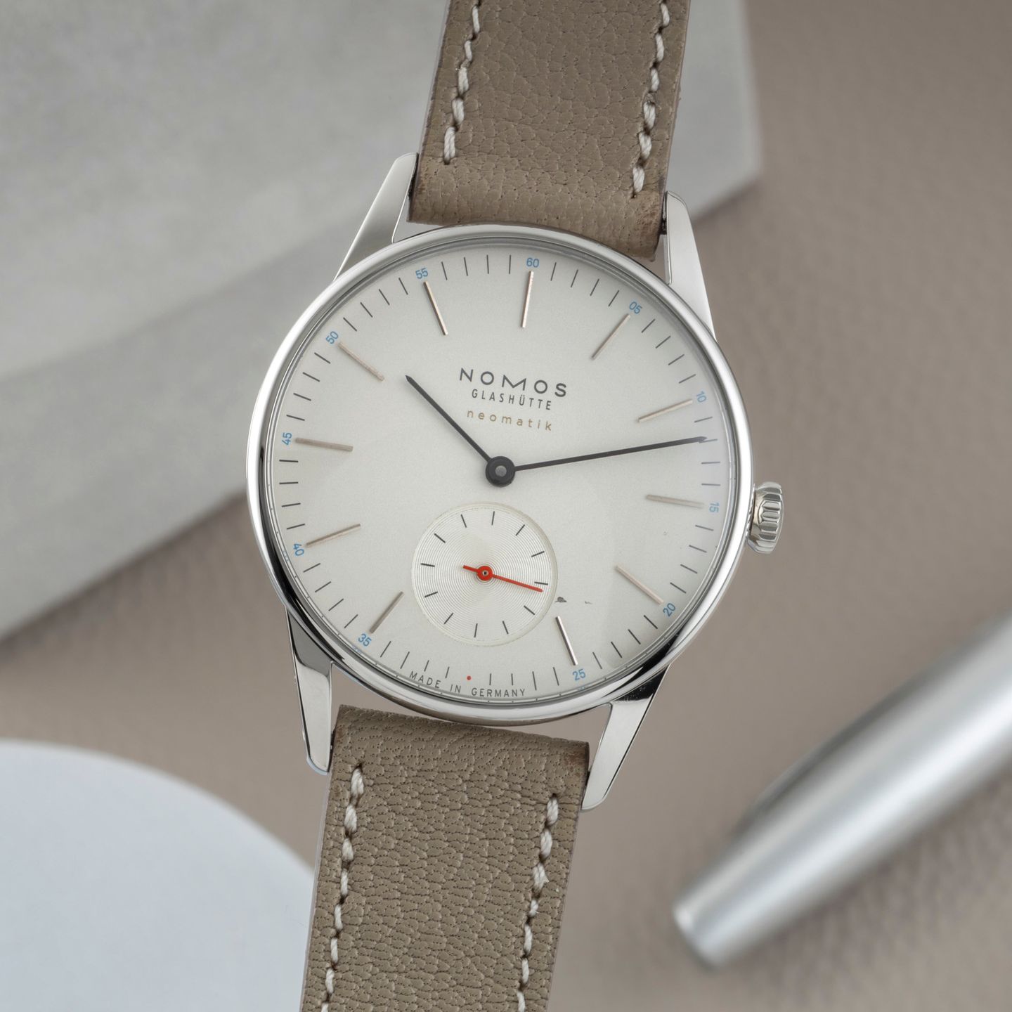 NOMOS Orion Neomatik 392 (Onbekend (willekeurig serienummer)) - Wit wijzerplaat 36mm Staal (3/8)