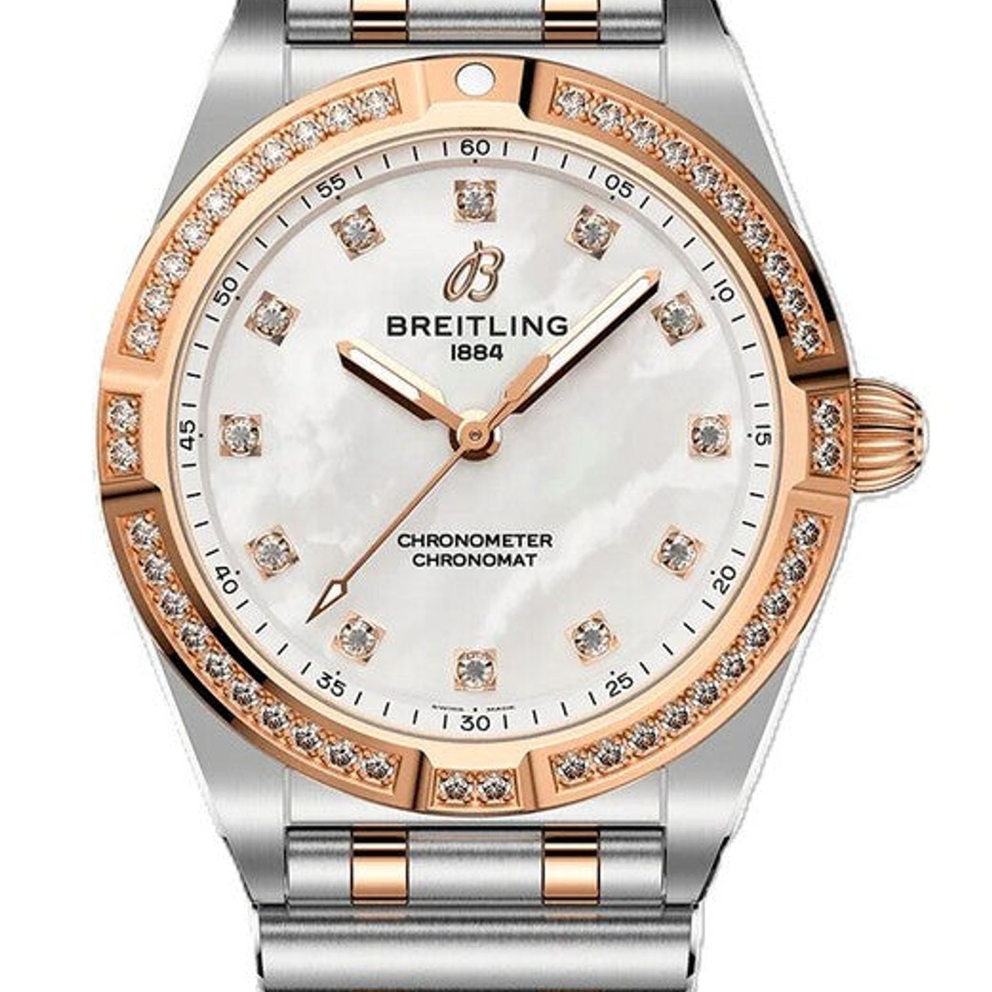 Breitling Chronomat U72310531A1U1 (2026) - Pearl dial 28 mm Gold/Steel case (1/1)