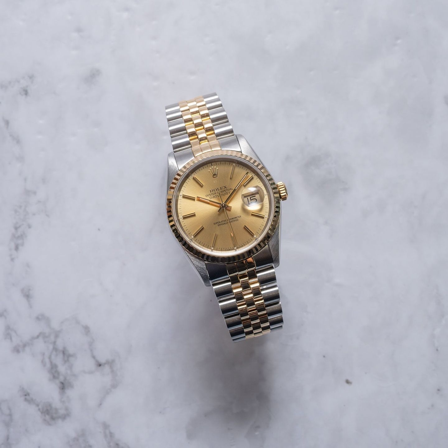 Rolex Datejust 36 16233 (1996) - 36 mm Gold/Steel case (3/4)