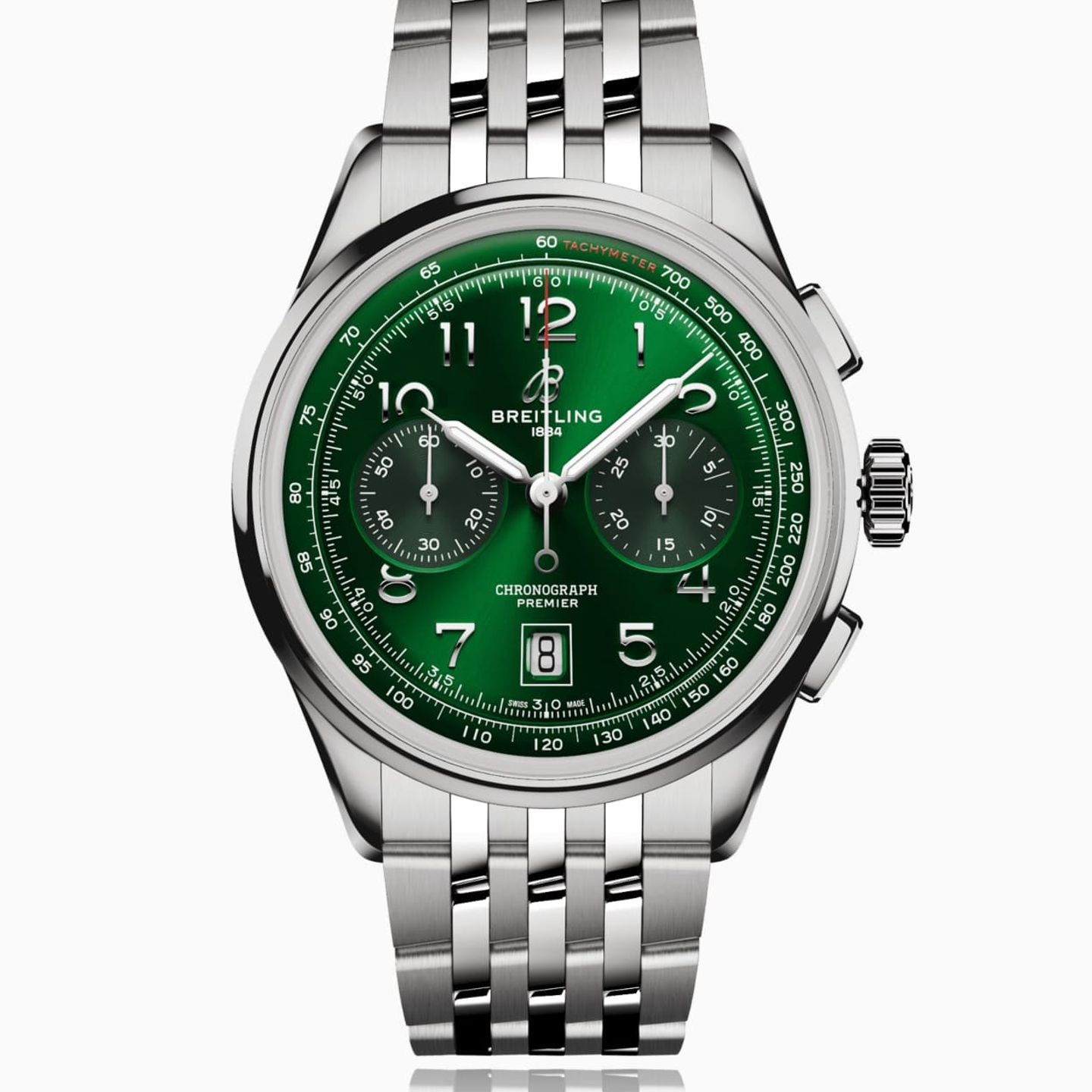 Breitling Premier AB0145371L1A1 (2024) - Groen wijzerplaat 42mm Staal (1/1)