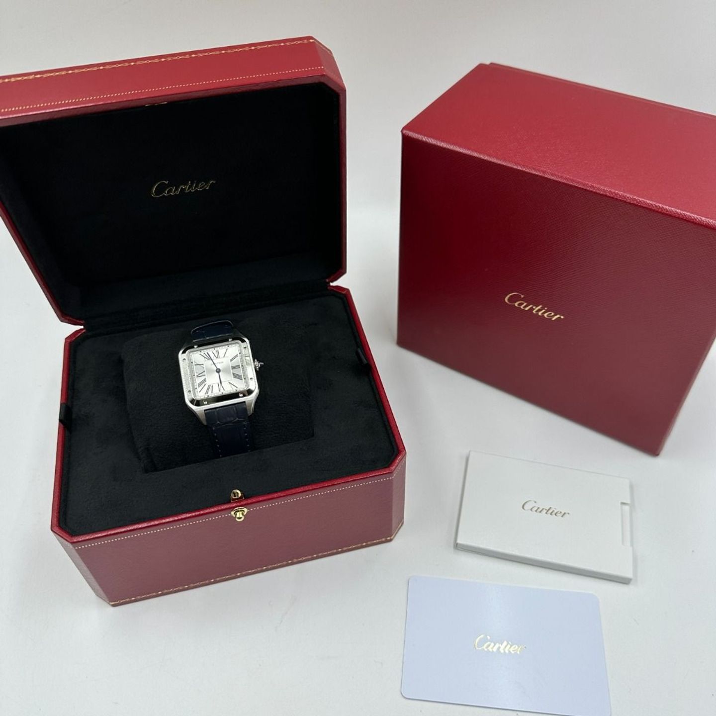 Cartier Santos Dumont WSSA0022 (2023) - Zilver wijzerplaat 43mm Staal (2/8)