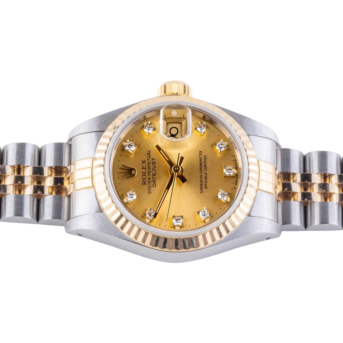 Rolex Lady-Datejust 69173 (1991) - Champagne dial 26 mm Gold/Steel case (5/8)