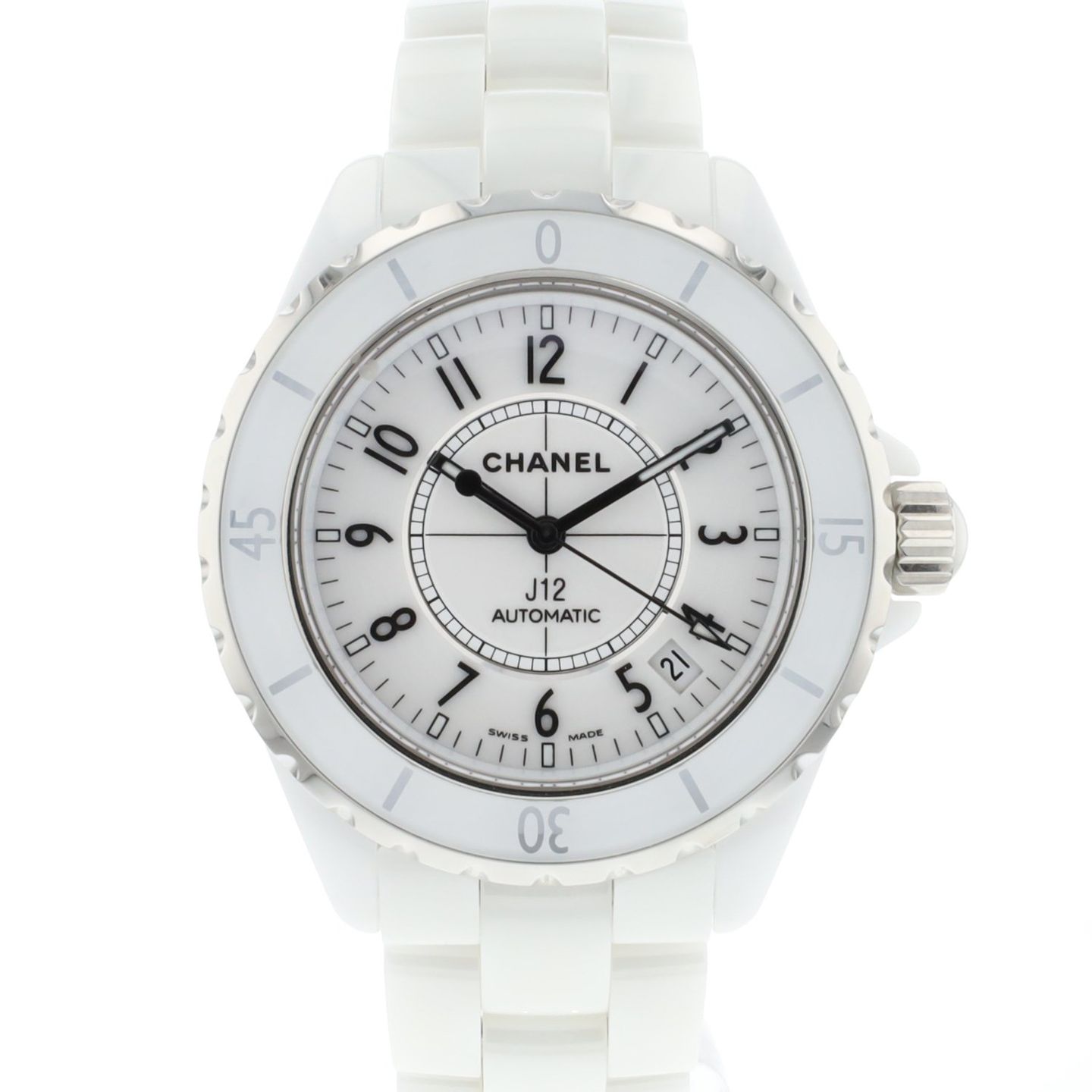 Chanel J12 H0970 (2003) - White dial 38 mm Ceramic case (1/6)