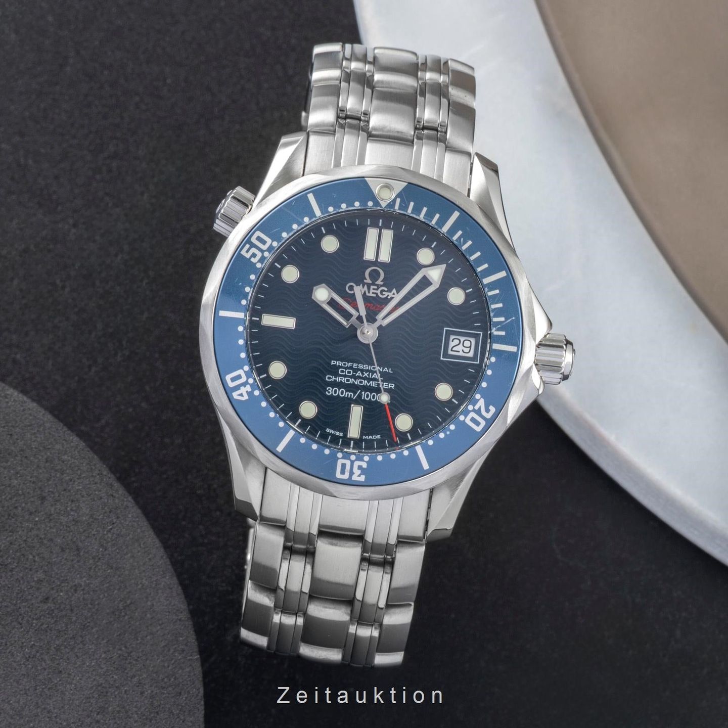 Omega Seamaster Diver 300 M 2222.80.00 (2007) - Blauw wijzerplaat 36mm Staal (3/8)