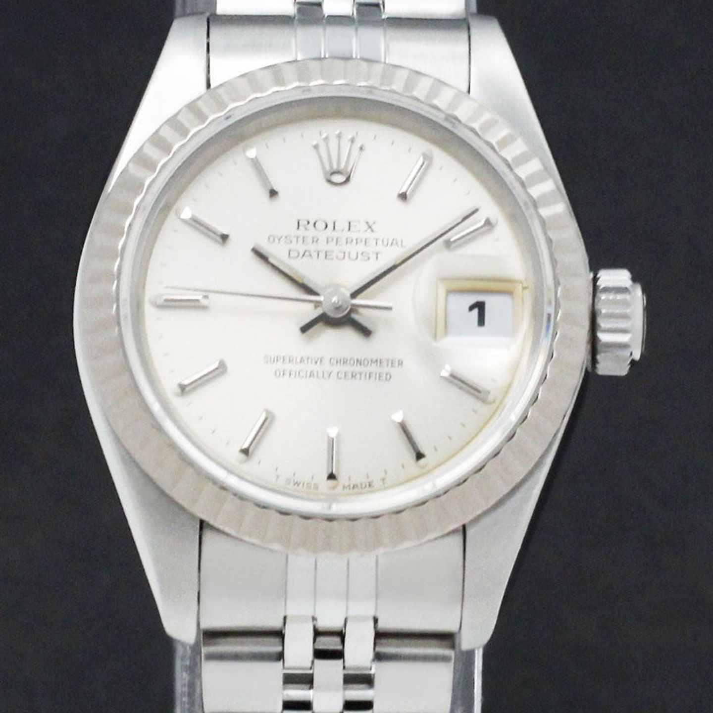 Rolex Lady-Datejust 69174 (1993) - Zilver wijzerplaat 26mm Staal (1/7)