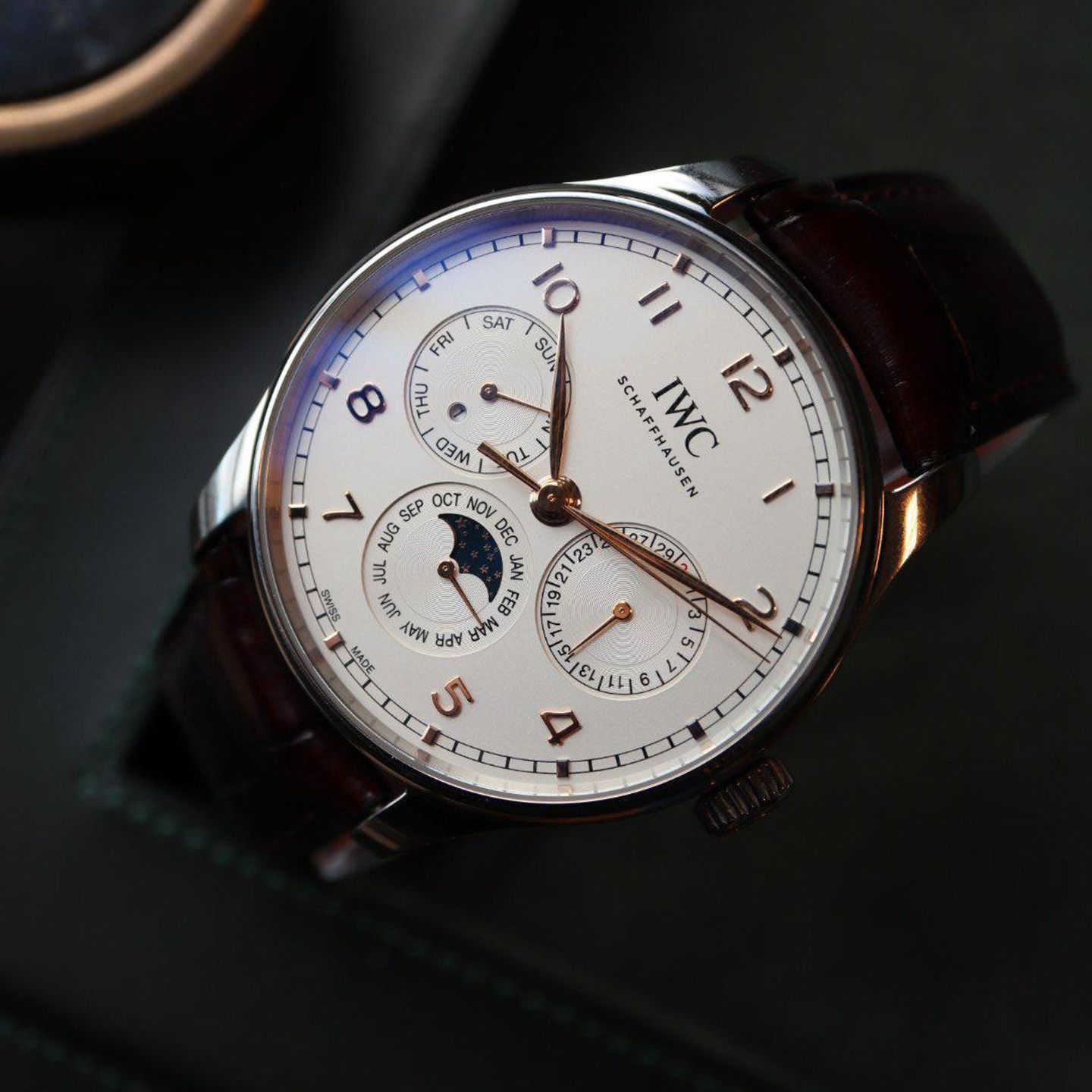 IWC Portuguese Perpetual Calendar IW344203 (Unknown (random serial)) - Silver dial 42 mm Steel case (3/8)