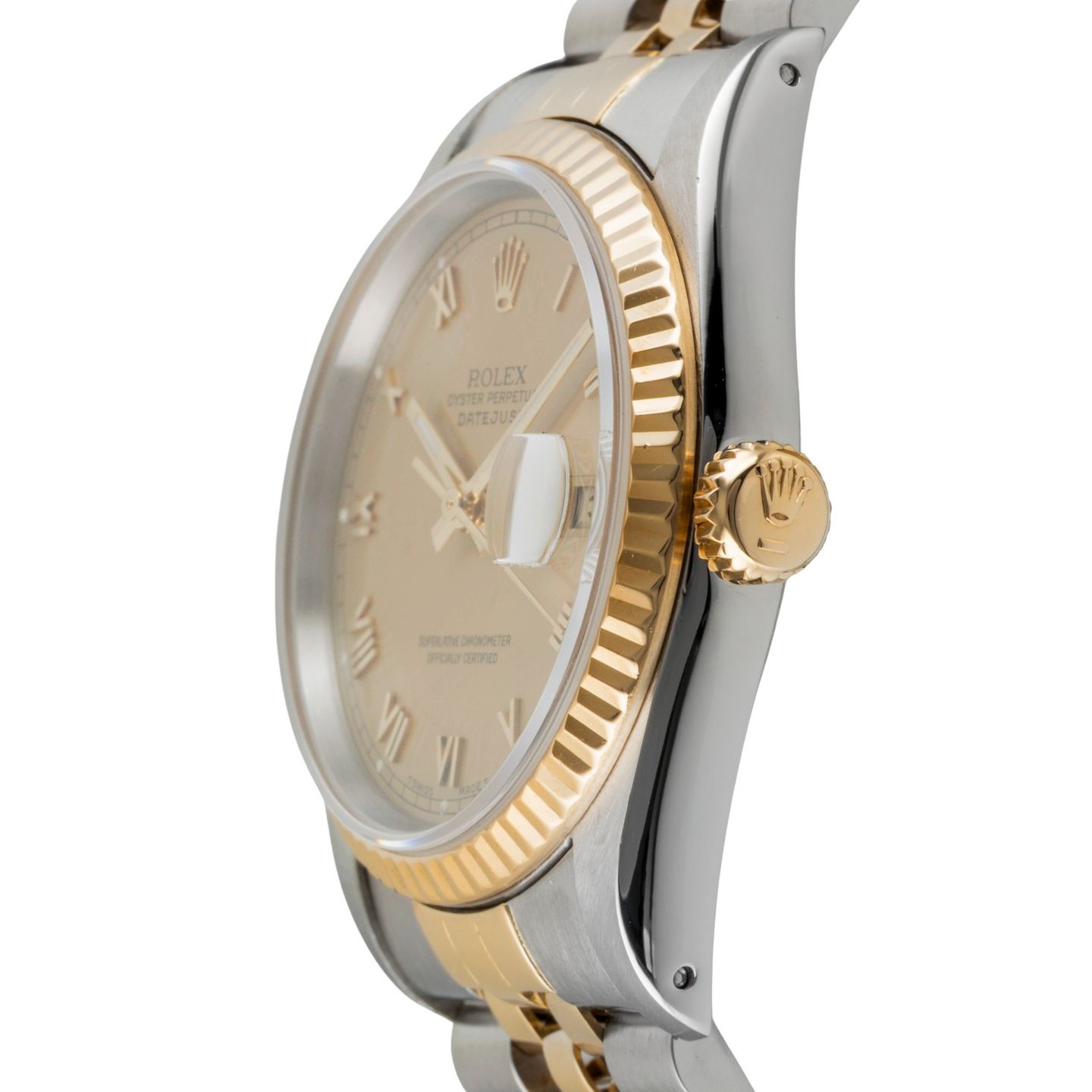 Rolex Datejust 36 16233 (1991) - Champagne dial 36 mm Gold/Steel case (6/8)