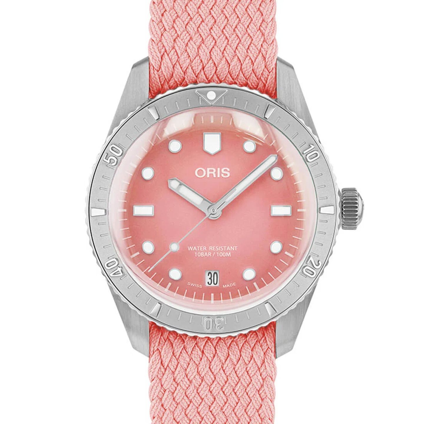 Oris Divers Sixty Five 01 733 7771 4058-07 3 19 04S (2024) - Roze wijzerplaat 38mm Staal (2/2)