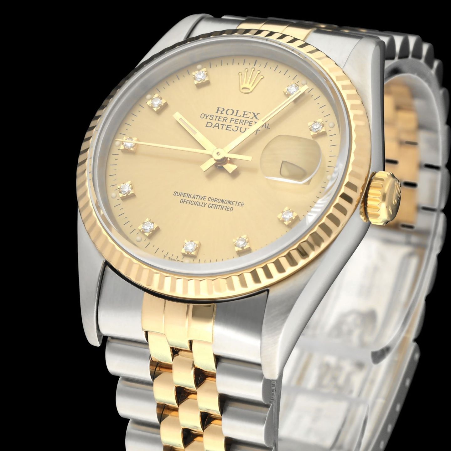 Rolex Datejust 36 16233G (1993) - Champagne dial 36 mm Gold/Steel case (6/7)